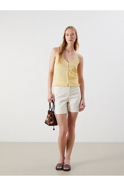 LC Waikiki V-Neck Openwork Strap Women's Knitwear Undershirt