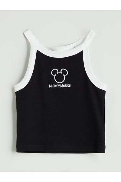 LC Waikiki Tricou crop pentru fete cu guler Halter și broderie