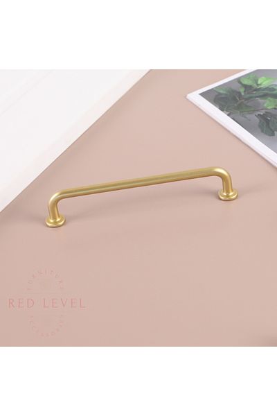 Red Level Liva Mat Gold 128 mm Mâner metalic de lux modern Modele Bucătărie Dulap Sertar Mâner mobilă
