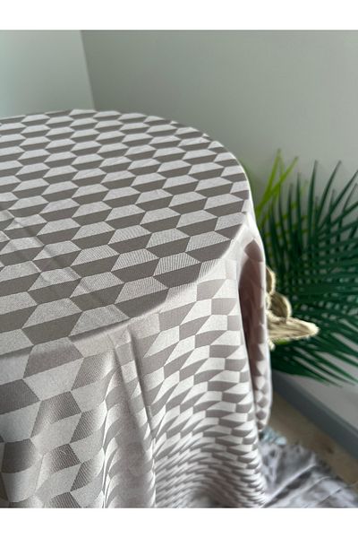 VaVscarfs Koza Pattern Cotton Jacquard Shawl Mink