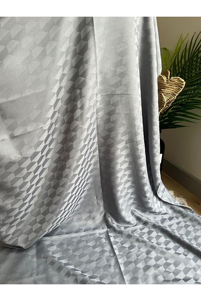 VaVscarfs Koza Pattern Cotton Jacquard Shawl Dark Gray