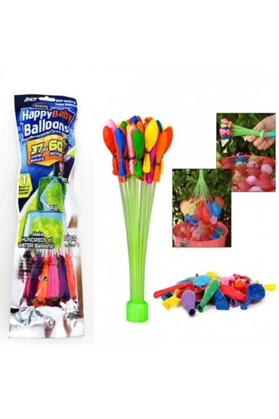 Happy Balloons مجموعة بالونات مائية مكونة من 37 قطعة