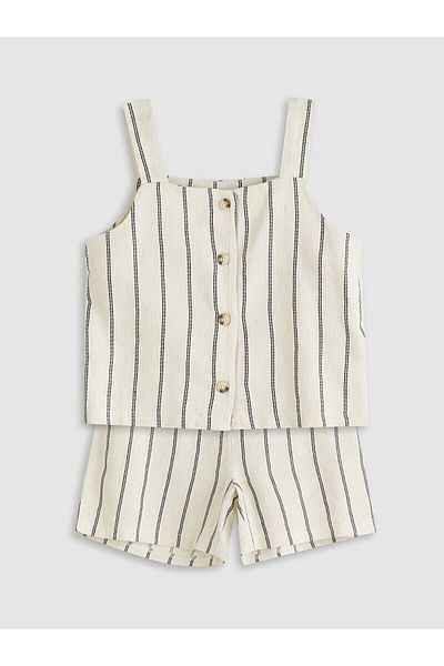 LC Waikiki Linen Blend Girl's Blouse and Shorts