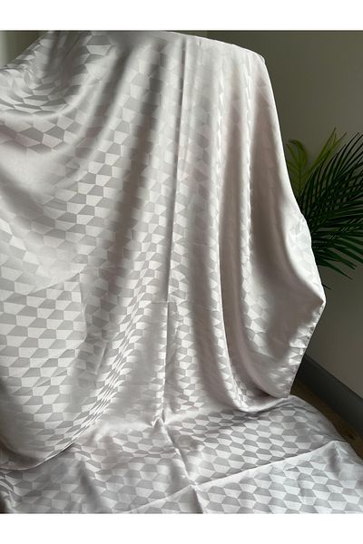 VaVscarfs Koza Pattern Cotton Jacquard Shawl Pebble