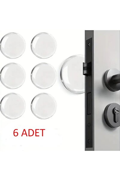 RELATOS 6 Adet Şeffaf Silikon Kapı Kolu Duvar Mobilya Koruyucu Kalkan Zemin Koruyucuları Stoper