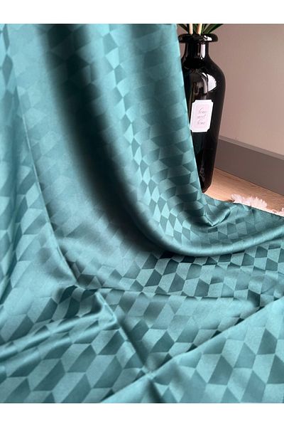 VaVscarfs Koza Pattern Cotton Jacquard Shawl Emerald Green