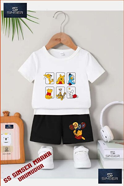 SS SİNSER Tricou cu gât rotund cu imprimeu special „POOH 6LI IN THE SQUARE” U...
