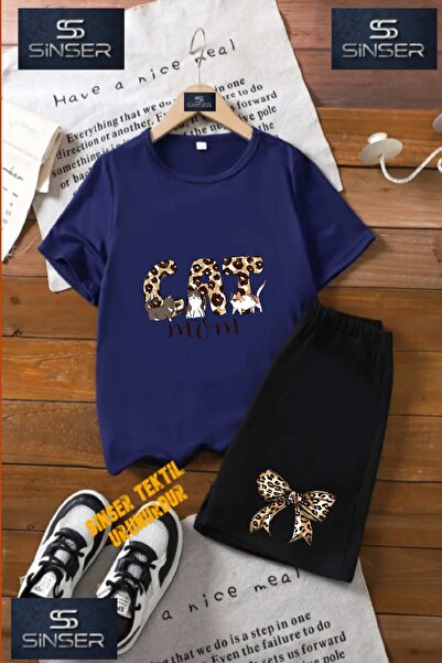 SS SİNSER تي شيرت للأطفال للجنسين "CAT CAT LEOPARD PATTERN" مطبوع حسب الطلب ب...