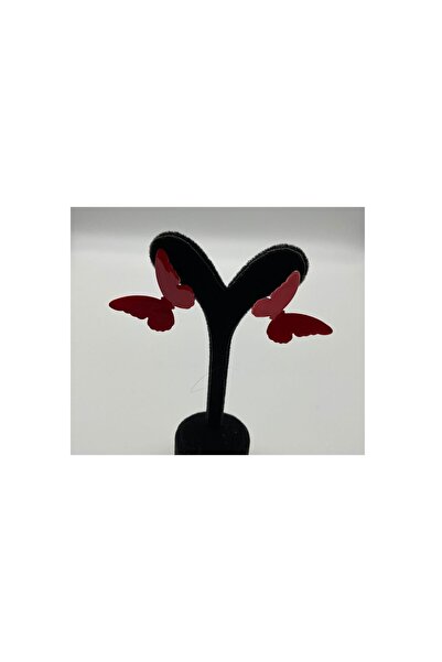 CHIC أقراط على شكل فراشة حمراء