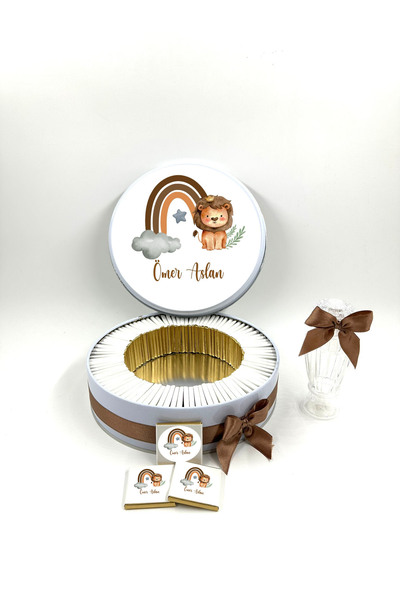 Tuna Chocolate Çikolata & Hediyelik 50 Adet Aslan Temalı Bebek Çikolatası