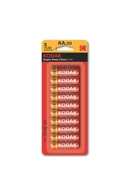 Kodak Super Heavy Duty Zinc AA Batteries - 20 Pack