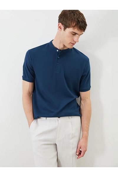 LC Waikiki Southblue oil dominant collar men's t-shirt