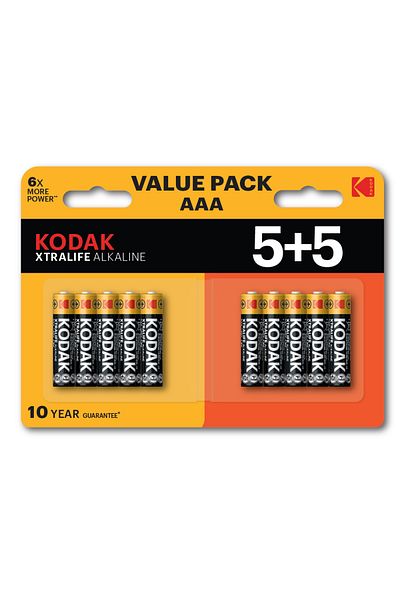 Kodak Xtralife Alkaline AAA Batteries - Value Pack (5+5)
