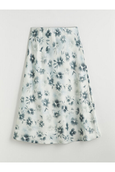 LC Waikiki Σατέν φούστα με λάστιχο στη μέση Floral A-Line