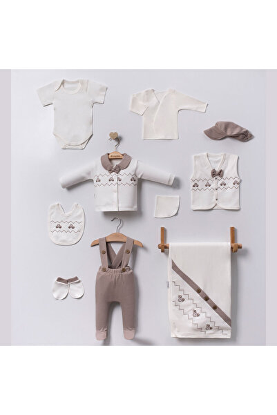 Pure Kids Store Kutulu %100 Organik Pamuk 10 Parça Erkek Bebek Araba Nakışlı ...