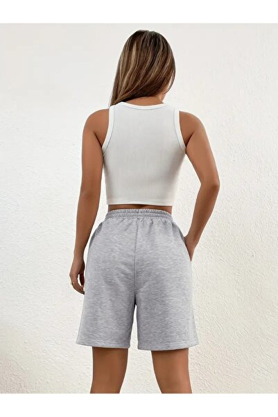 LOSSİA Kadın GRİ Şort Büyük Beden Battal Eşofman Altı Spor Rahat Giyim Kaliteli Şık Görünüm LOSSİA27