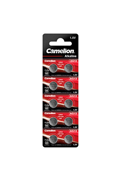 CAMELİON Set de 10 baterii alcaline Camelion tip buton AG13 / LR44 / LR1154 / 357, 1.5V, capacitate 158mAh