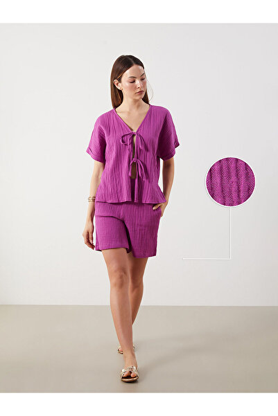 LC Waikiki Γυναικείο σορτς μουσελίνας με ελαστική μέση