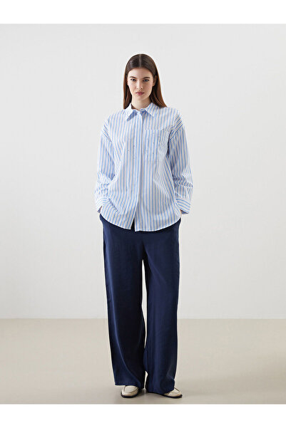 LC Waikiki Nevavm Women's Wide Leg Pants with Elastic Waist and Difference in...