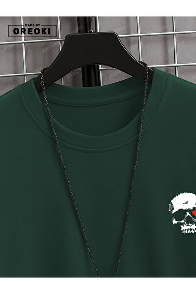 EFFRENATU Love to Death Printed Cotton Unisex Green Forest T-Shirt-Black Shorts Set