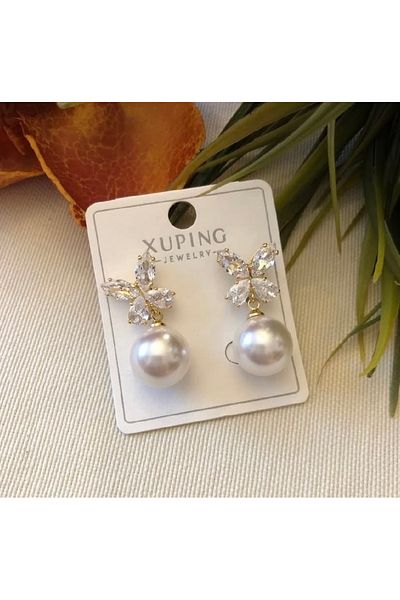 Çelik Vip Model Pearl Butterfly Earrings