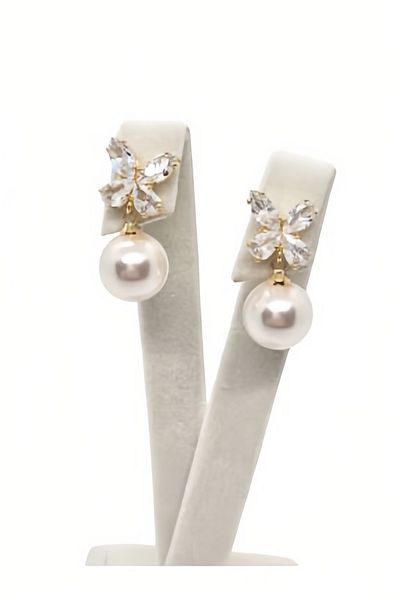 Çelik Vip Model Pearl Butterfly Earrings