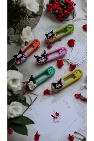 FAMEMUS ACCESSORY مجموعة مشابك ملونة على شكل كورومي - 5 قطع