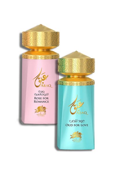 Al Fares Abaq Oud For Love 100ml + Abaq Rose for Romance 100ml By Al Fares