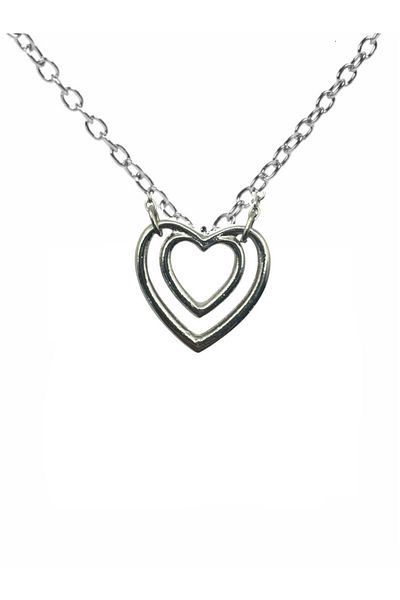 Herşey Nota Unisex Necklace with Nested Heart Figure Chain – 60 cm Chain, Symbol of Love and Affection