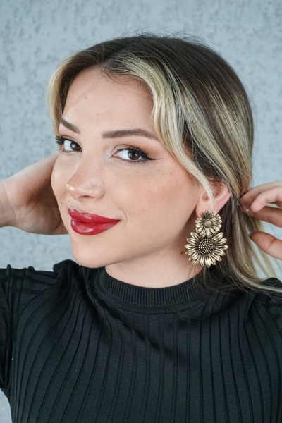 TRENDTAKI Helia otantik sallantılı oksit altın kaplama küpe 0313