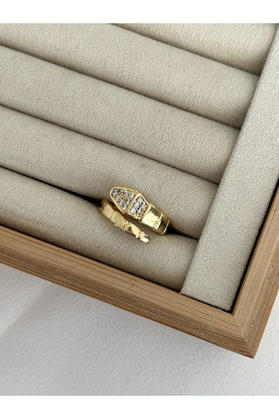 ringbox Gold Blg Stone Snake Ring