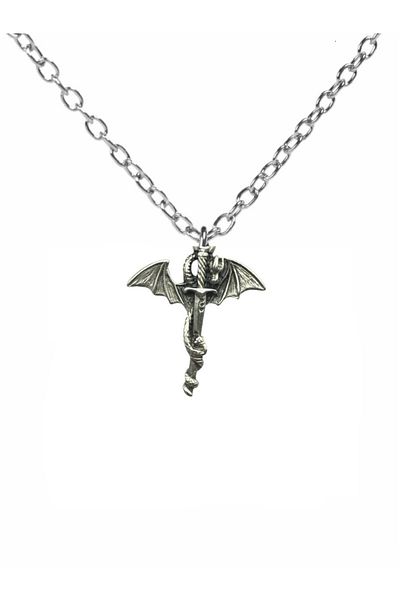 Herşey Nota Unisex Necklace with Dragon and Sword Figure – with 60 cm Chain, Symbol of Strength and Courage