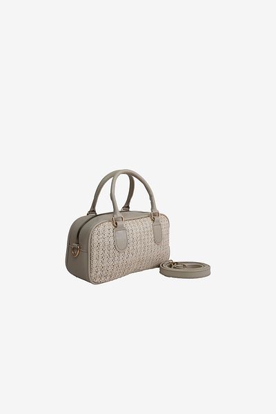 MARSEPTUN York Double Handle Dark Beige Straw Bag