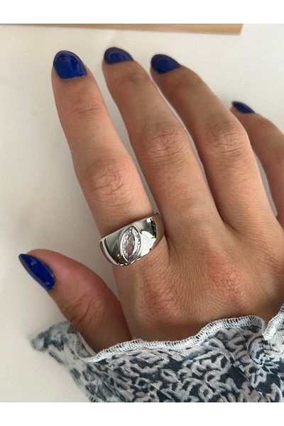 ringbox Silver Color Drop Stone Ring