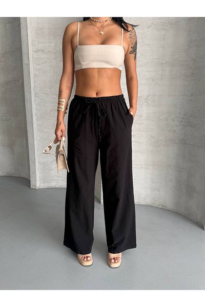 ILLE Wide Leg Linen Trousers