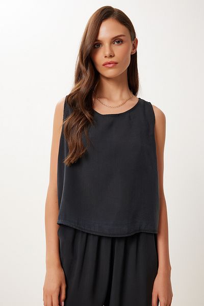Lovelyİstanbul Sleeveless Blouse Pants Set Black Lmc0058