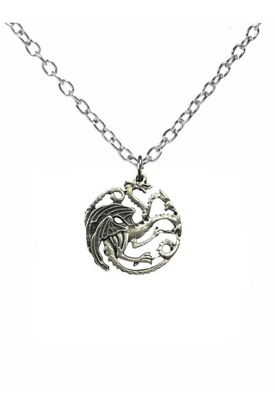 Herşey Nota Thrones Targaryen Dragon Figured Unisex Necklace – with 60 cm Chain, Symbol of Power and Fire