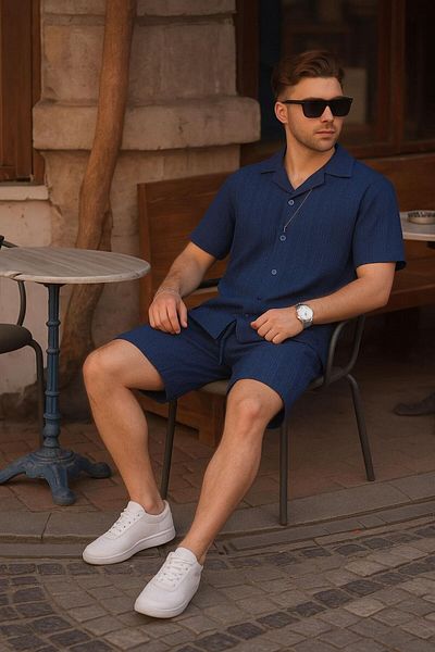 LC Waikiki Men's Breathable Shorts Suit – Casual & Vacation