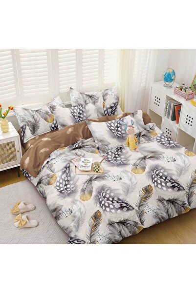 OEM Lenjerie Bumbac Satinat, Pucioasa, 2 Persoane, Pat Dublu, 4 Piese