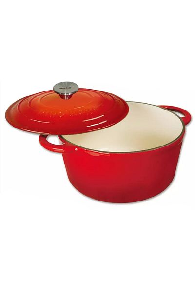 Kinghoff Enameled cast iron pot with lid 21cm 2.4L Kinghoff KH1614, red