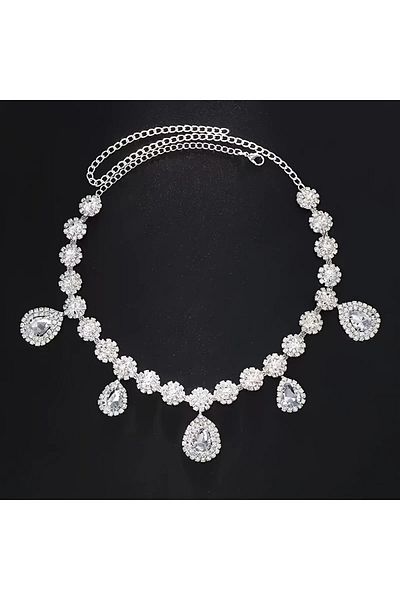 GlassySKY Indian/ Hijab Headgear/Boutonniere/ Necklace/ Hanfu Crown Hair Accessory Wedding/Engagement/Bride/Henna/Birthday