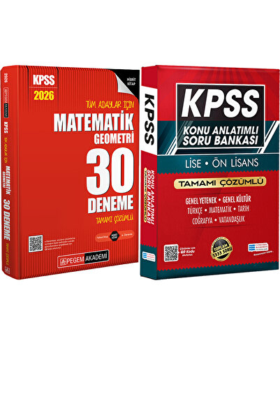 Pegem Akademi Yayıncılık 2026 KPSS Tüm Adaylar İçin Matematik-Geometri 30 Den...