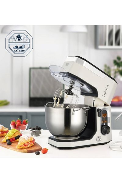 ALSAIF 2000W Electric Stand Mixer with 10 Speeds, Pulse Function, LCD Time Control Screen, Stainless