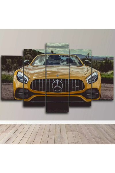 fabriflow exclusive Mercedes Araba Resmi Özel Tasarım 5li tablo dekoratif ev ...
