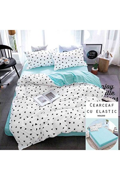 Patul Lenjerie Bumbac Satinat, Pucioasa, 1 Persoana, Pat Single, 4 Piese