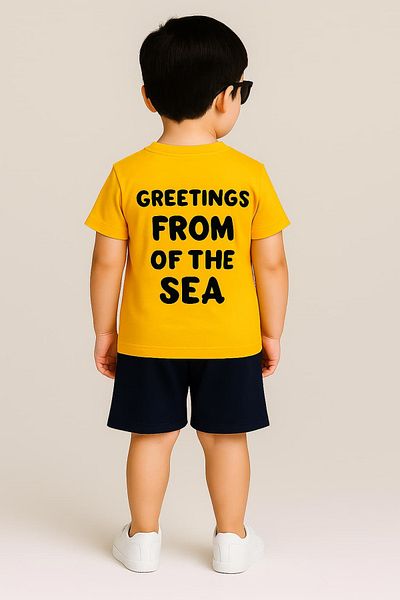 Oz Baby Boy's Summer Printed Bottom Top Set with Shorts
