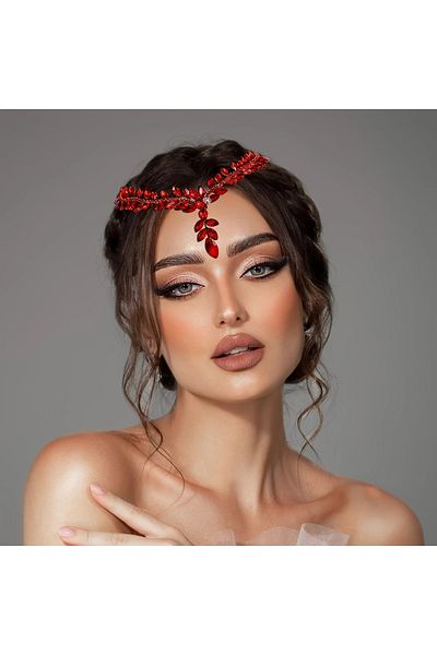 GlassySKY Indian/ Hijab Headgear/Boutonniere/ Necklace/ Hanfu Crown Hair Accessory Wedding/Engagement/Bride/Henna/Birthday