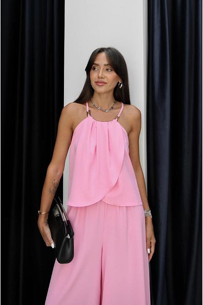 Havoş Pink Strap Accessory Detailed Blouse Pants Set