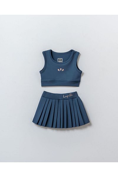 Harika KIDS Girls' Embossed Shorts Skirted Crop Sports Swimsuit Suit