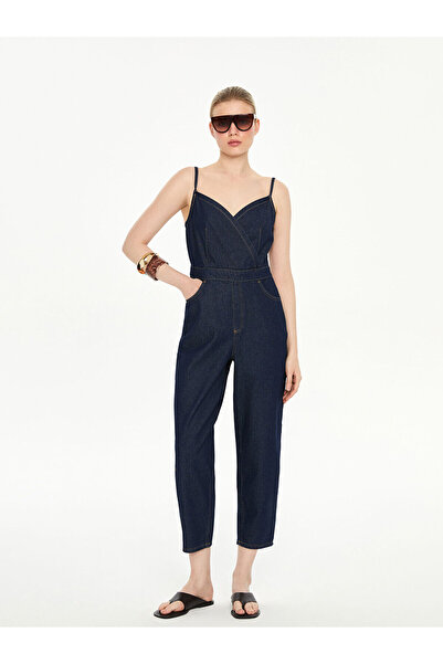 LC Waikiki Kruvaze Yaka Askılı Kadın Jean Tulum